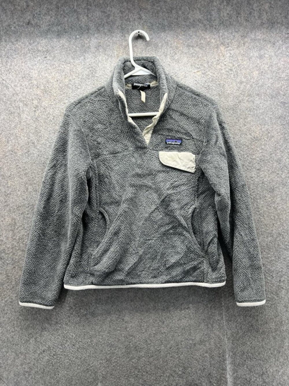 Patagonia Fleece Jacket Women Small Gray Re Tool Snap Synchilla Polartec Fleece
